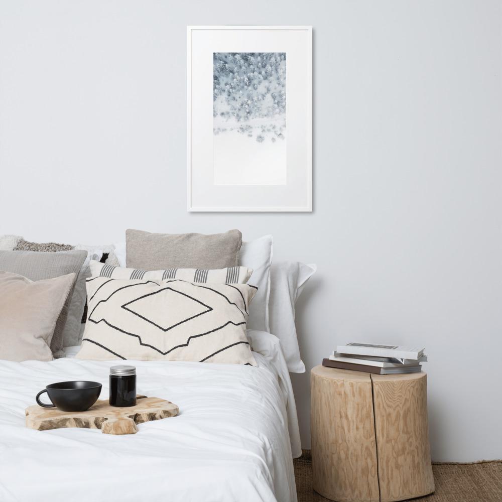 Snow Landscape 5 - Poster im Rahmen mit Passepartout artlia