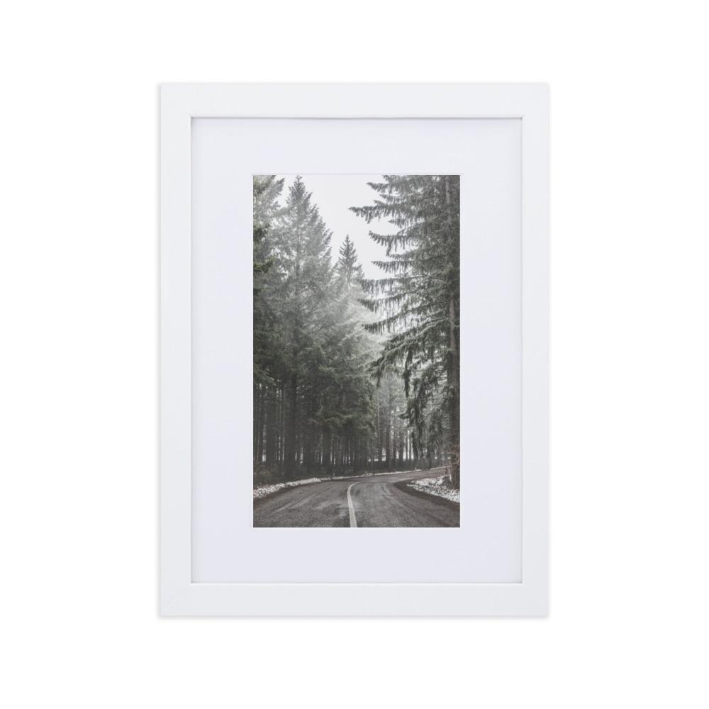 Snow Landscape 6 - Poster im Rahmen mit Passepartout Weiß / 21×30 cm artlia