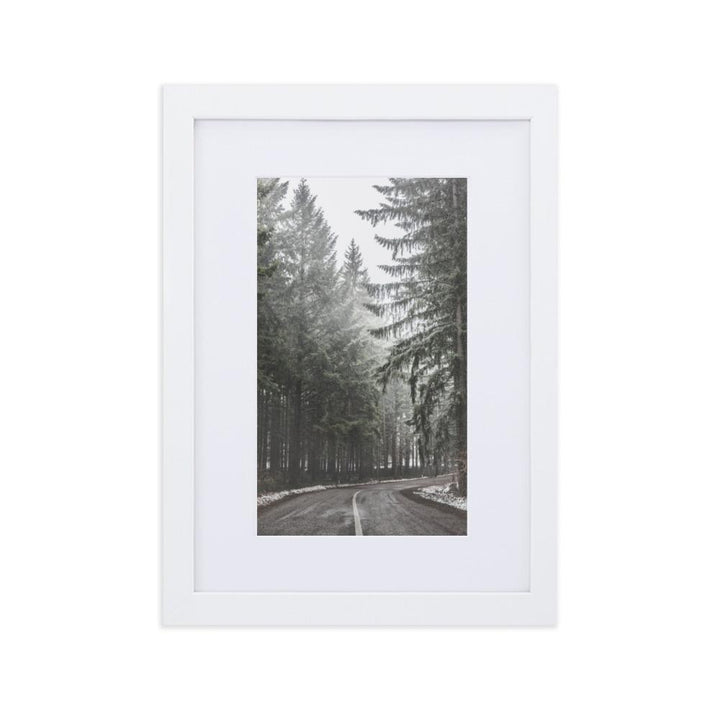 Snow Landscape 6 - Poster im Rahmen mit Passepartout Weiß / 21×30 cm artlia