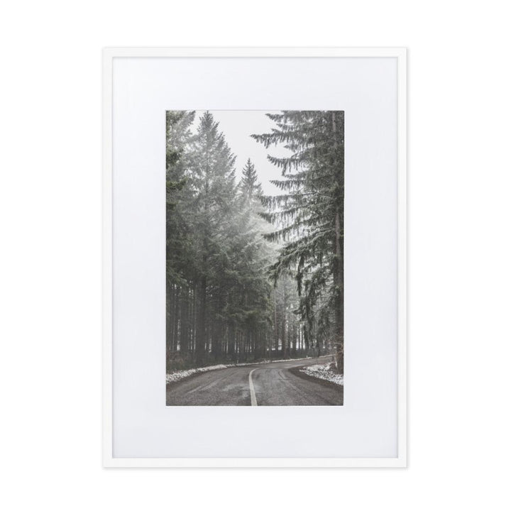 Snow Landscape 6 - Poster im Rahmen mit Passepartout Weiß / 50×70 cm artlia