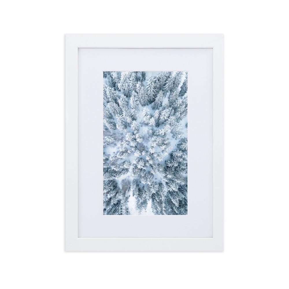 Snow Landscape 7 - Poster im Rahmen mit Passepartout Weiß / 21×30 cm artlia