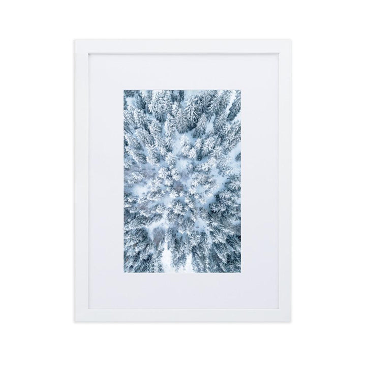 Snow Landscape 7 - Poster im Rahmen mit Passepartout Weiß / 30×40 cm artlia