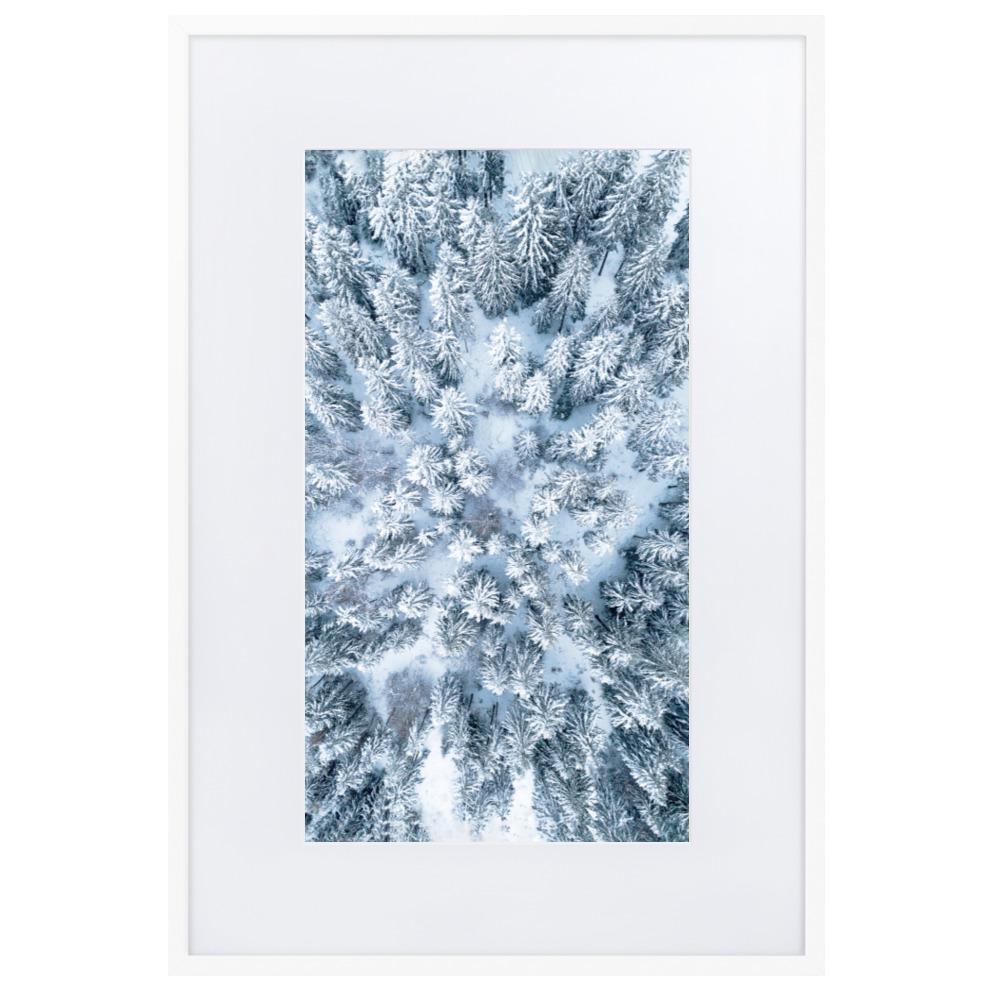 Snow Landscape 7 - Poster im Rahmen mit Passepartout Weiß / 61×91 cm artlia