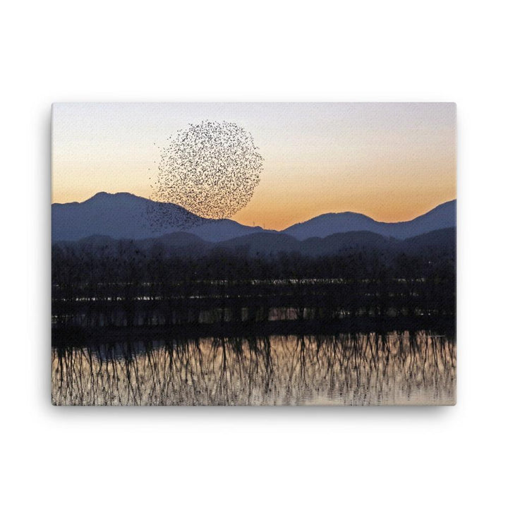 Sonnenuntergang im Junam-Wasserreservoir - Leinwand 30x41 cm artlia