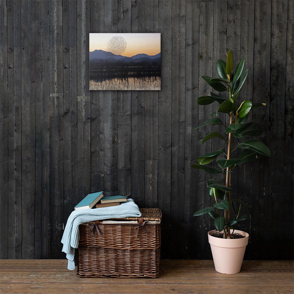 Sonnenuntergang im Junam-Wasserreservoir - Leinwand 41x51 cm artlia