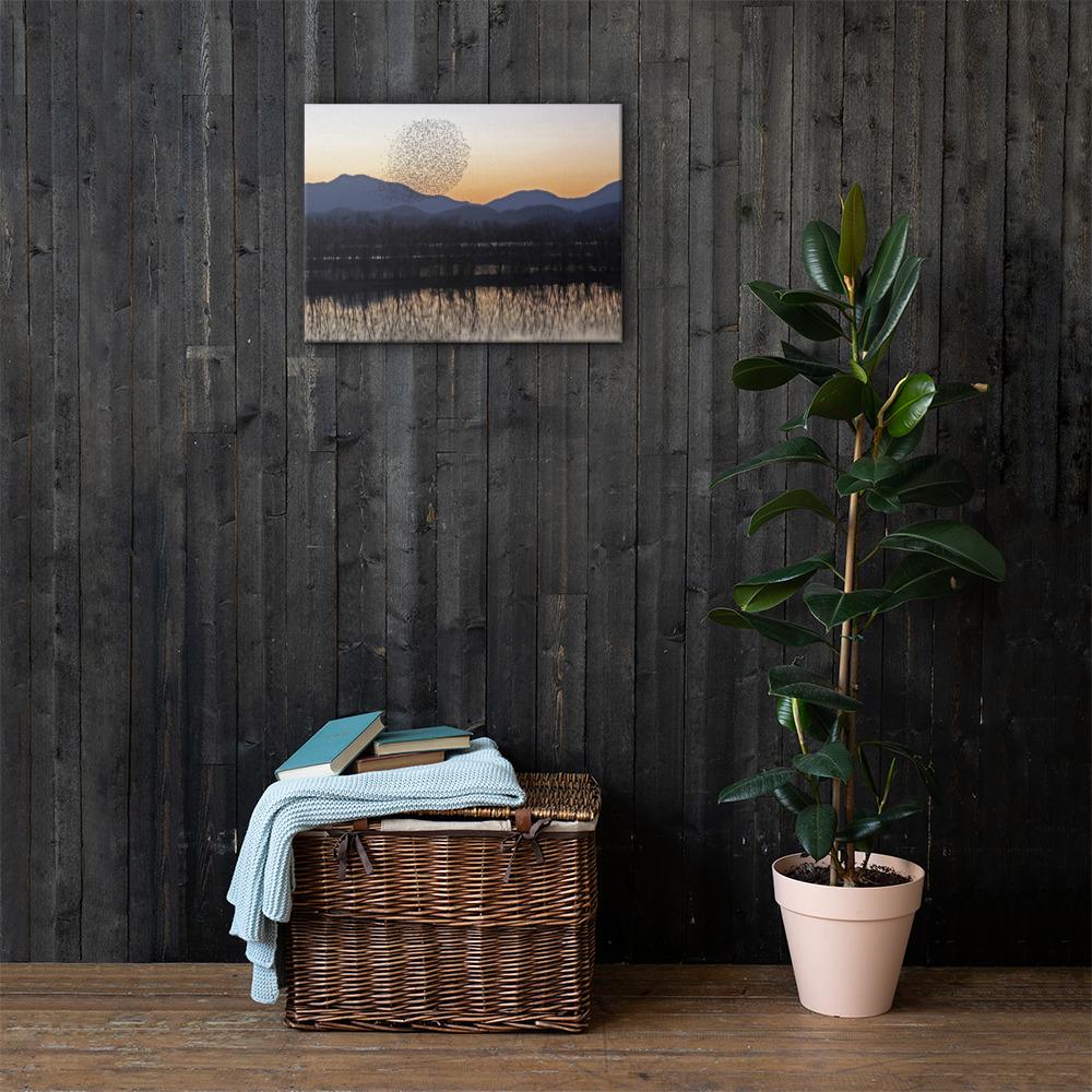 Sonnenuntergang im Junam-Wasserreservoir - Leinwand 46x61 cm artlia