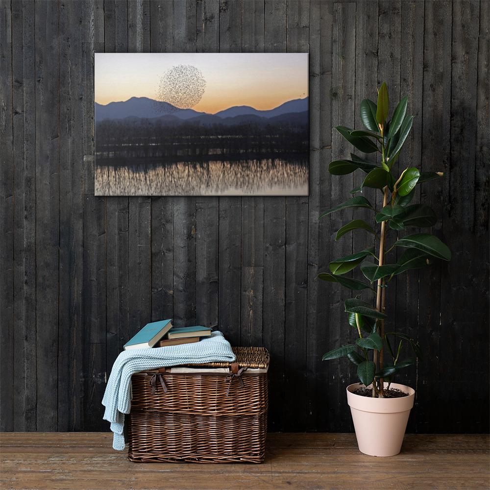 Sonnenuntergang im Junam-Wasserreservoir - Leinwand 61x91 cm artlia