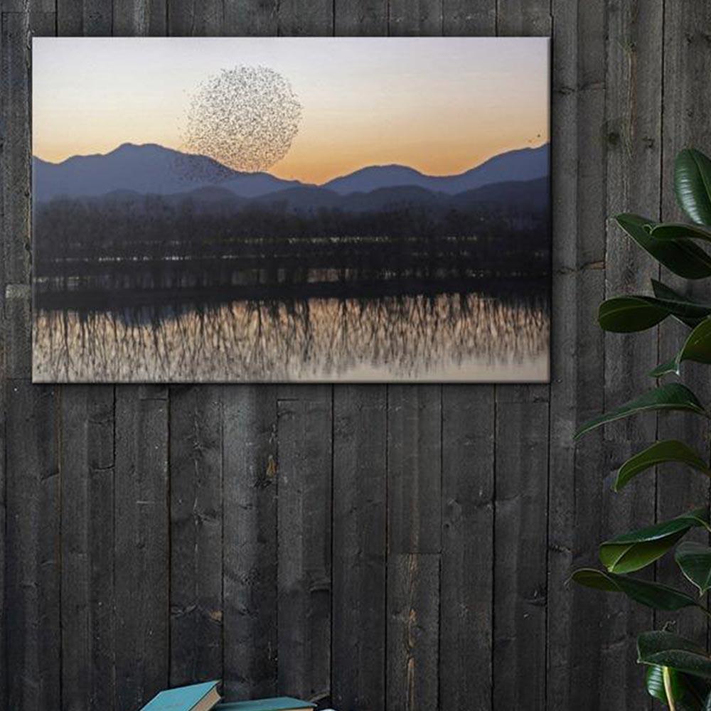 Sonnenuntergang im Junam-Wasserreservoir - Leinwand artlia