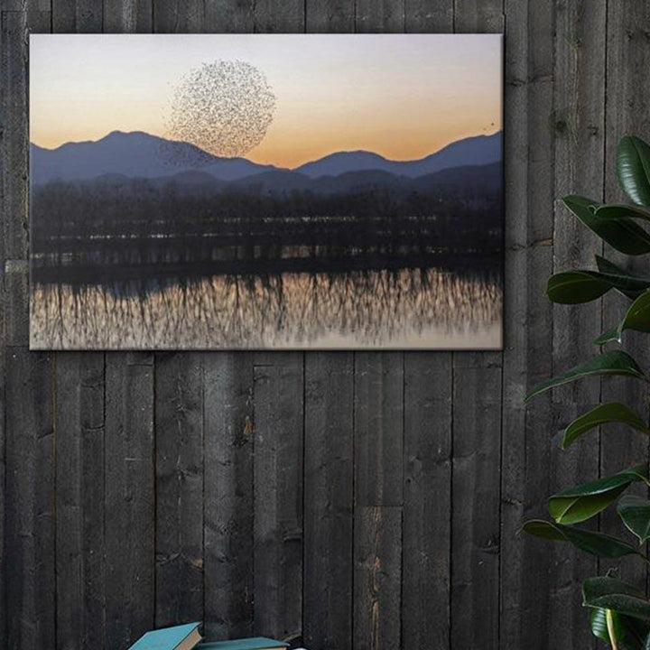Sonnenuntergang im Junam-Wasserreservoir - Leinwand artlia