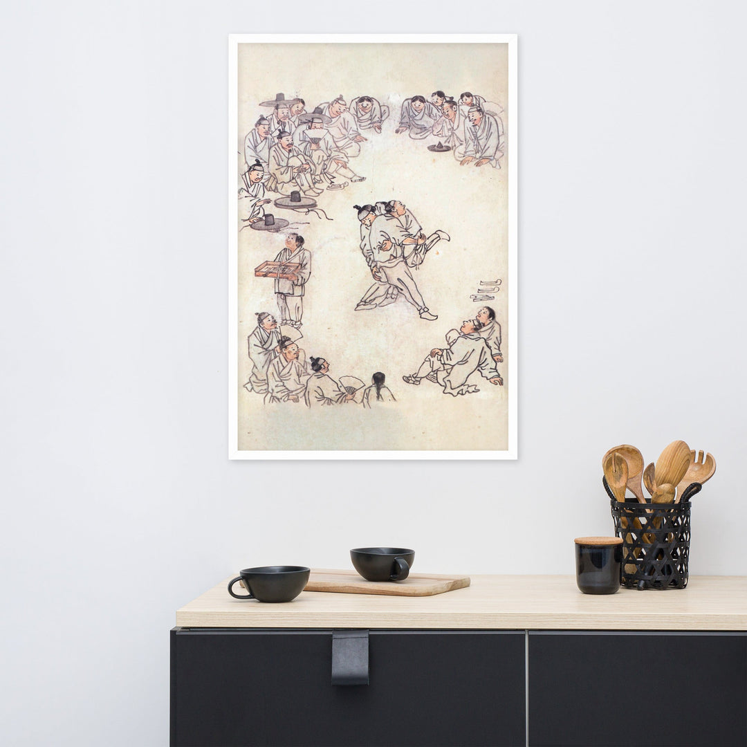 Ssireum-do, Kim Hong-do - Poster im Rahmen artlia