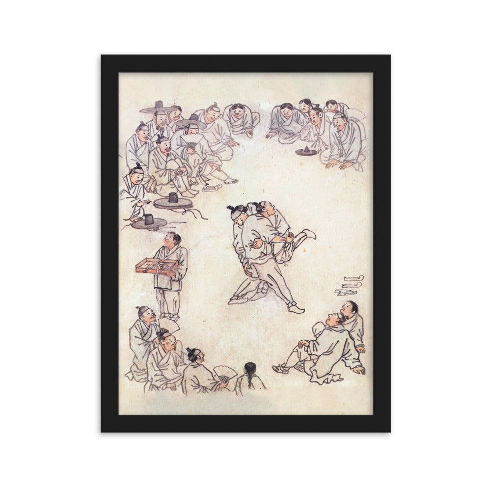 Ssireum-do, Kim Hong-do - Poster im Rahmen Schwarz / 30×40 cm artlia