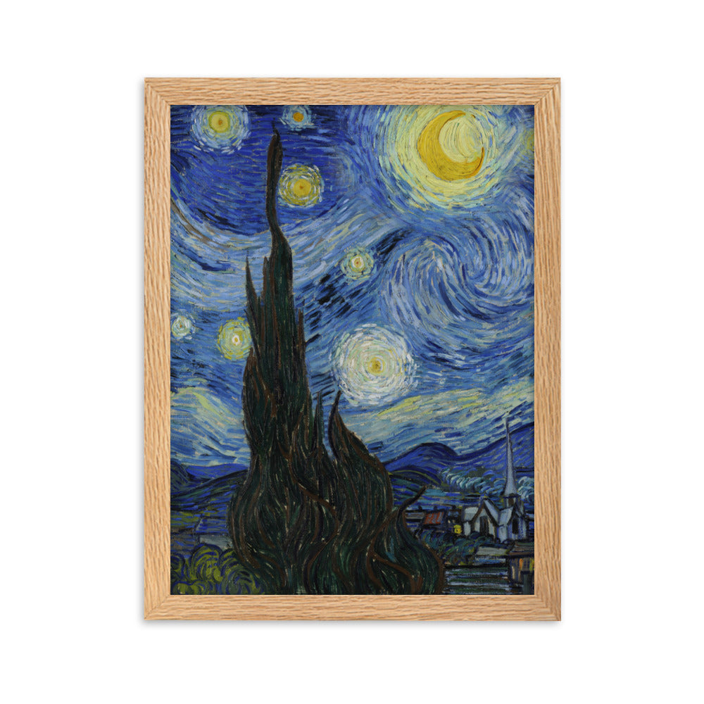 Starry Night, Van Gogh - Poster im Rahmen vertikal / Oak / 30×40 cm artlia