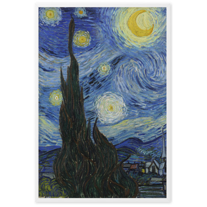 Starry Night, Van Gogh - Poster im Rahmen vertikal / Weiß / 61×91 cm artlia