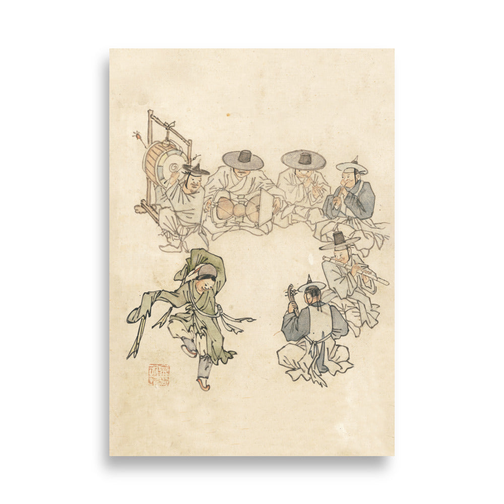 tanzendes Kind, Mudong, Kim Hong-do - Poster 21×30 cm artlia