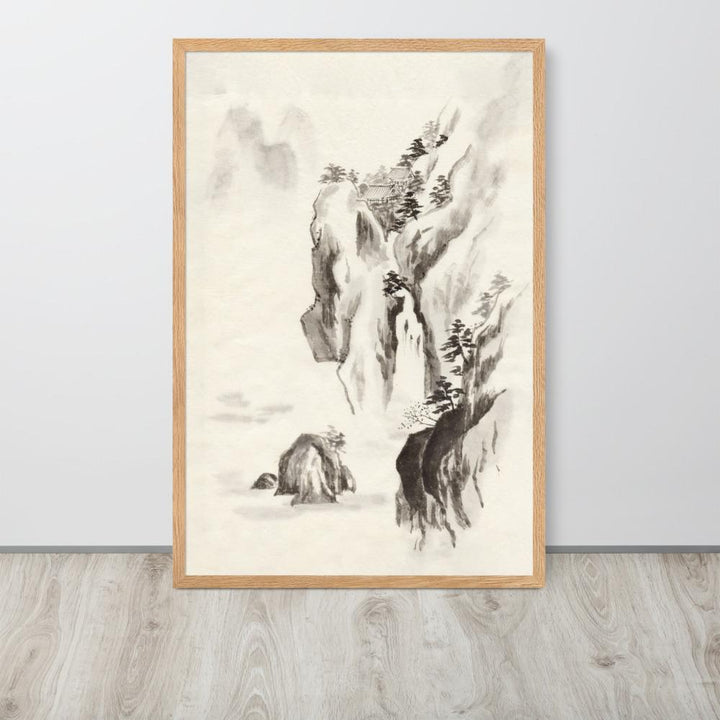 Tempel im Felsen - Poster im Rahmen artlia