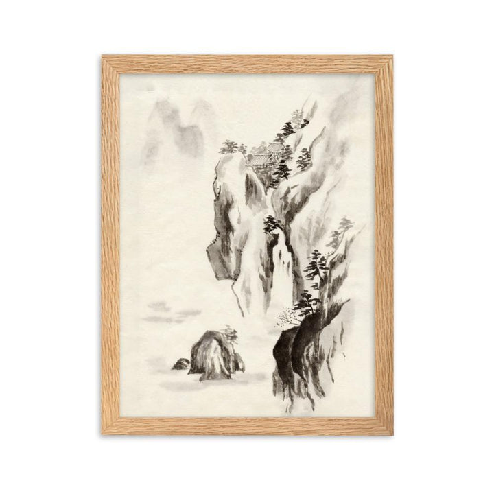 Tempel im Felsen - Poster im Rahmen Oak / 30×40 cm artlia