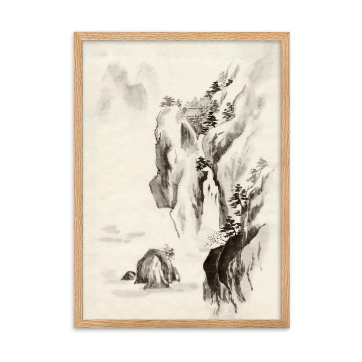 Tempel im Felsen - Poster im Rahmen Oak / 50×70 cm artlia