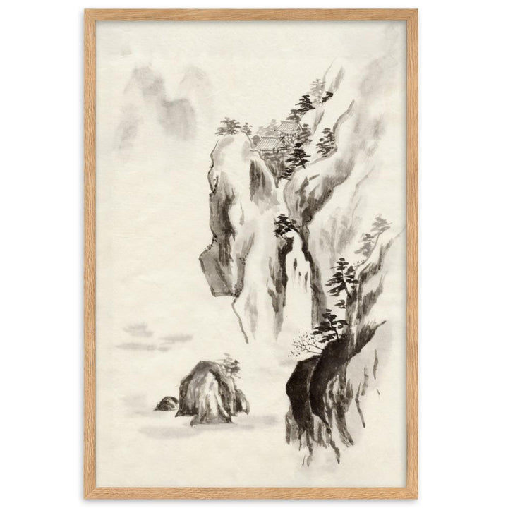 Tempel im Felsen - Poster im Rahmen Oak / 61×91 cm artlia