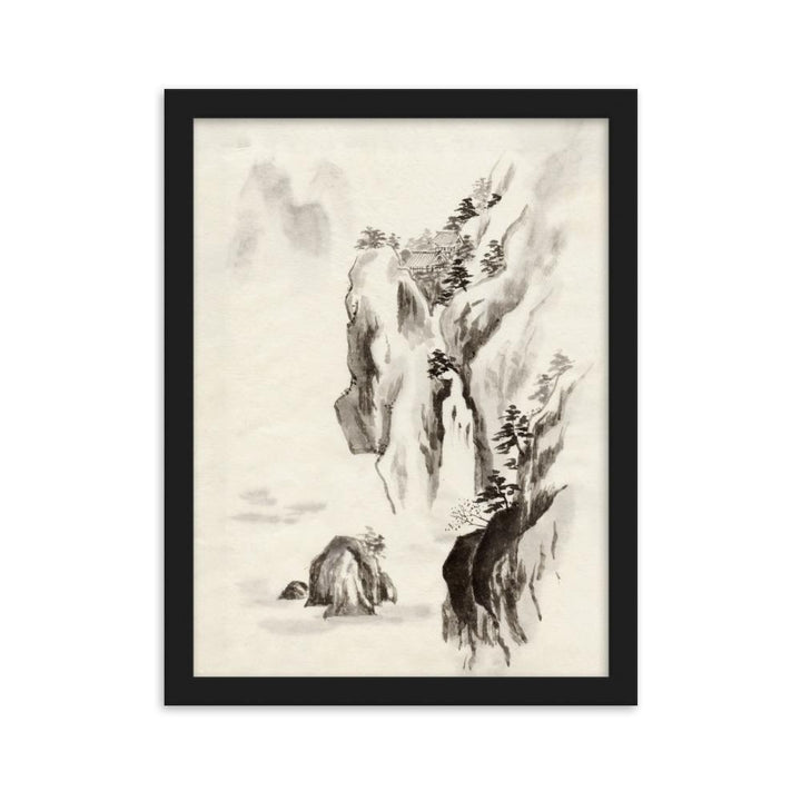 Tempel im Felsen - Poster im Rahmen Schwarz / 30×40 cm artlia
