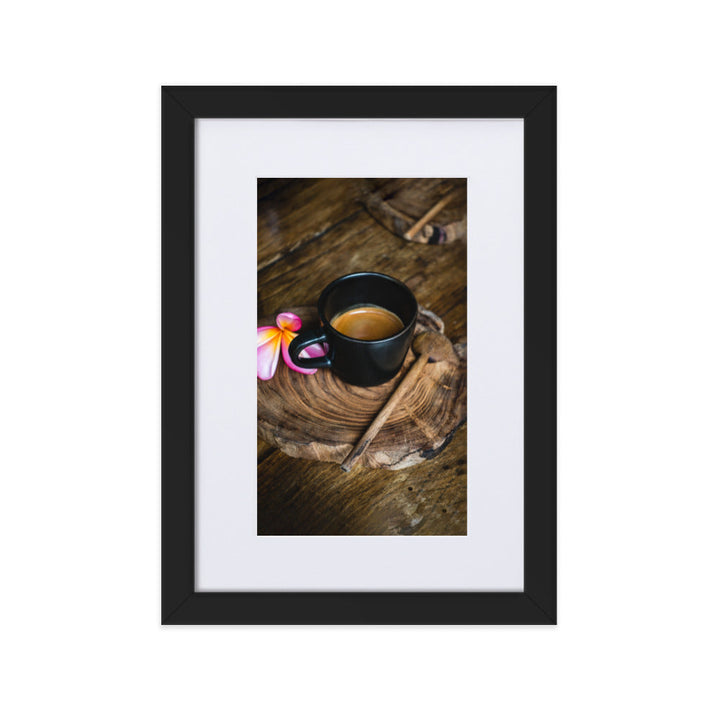 Thai Café - Poster im Rahmen mit Passepartout Schwarz / 21×30 cm artlia