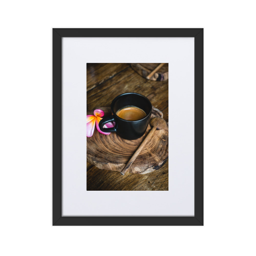 Thai Café - Poster im Rahmen mit Passepartout Schwarz / 30×40 cm artlia