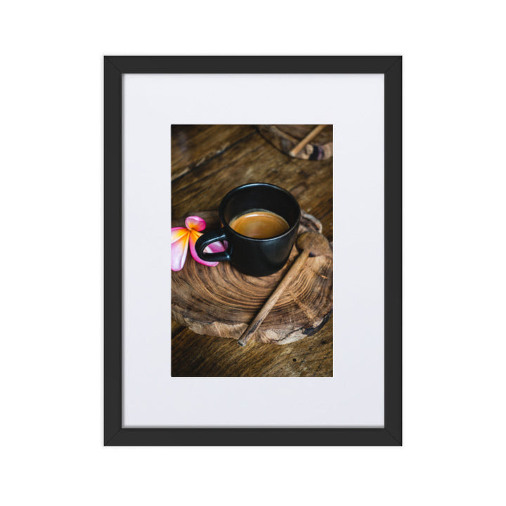 Thai Café - Poster im Rahmen mit Passepartout Schwarz / 30×40 cm artlia