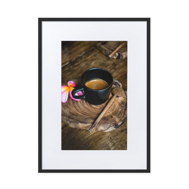 Thai Café - Poster im Rahmen mit Passepartout Schwarz / 50×70 cm artlia