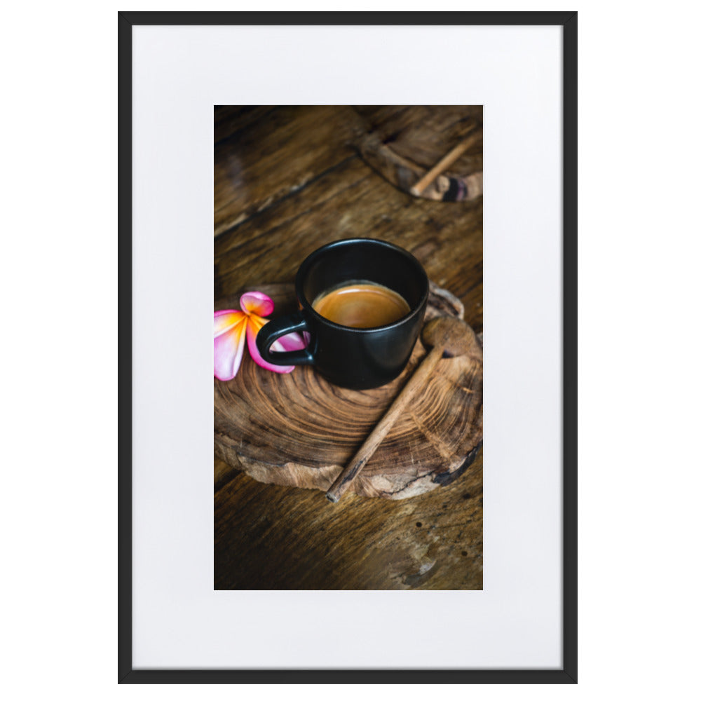 Thai Café - Poster im Rahmen mit Passepartout Schwarz / 61×91 cm artlia