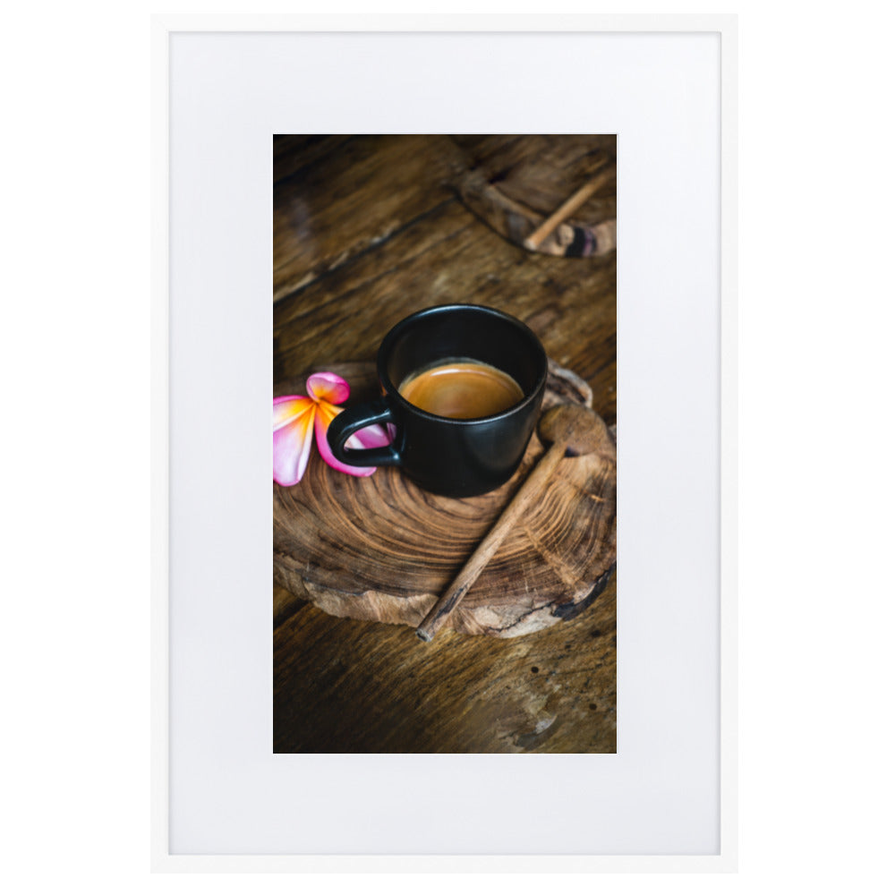 Thai Café - Poster im Rahmen mit Passepartout Weiß / 61×91 cm artlia