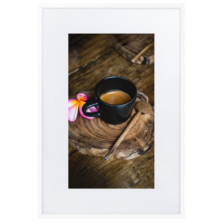 Thai Café - Poster im Rahmen mit Passepartout Weiß / 61×91 cm artlia