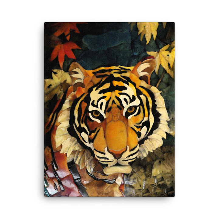 Tiger in Autumn - Leinwand 30x41 cm artlia