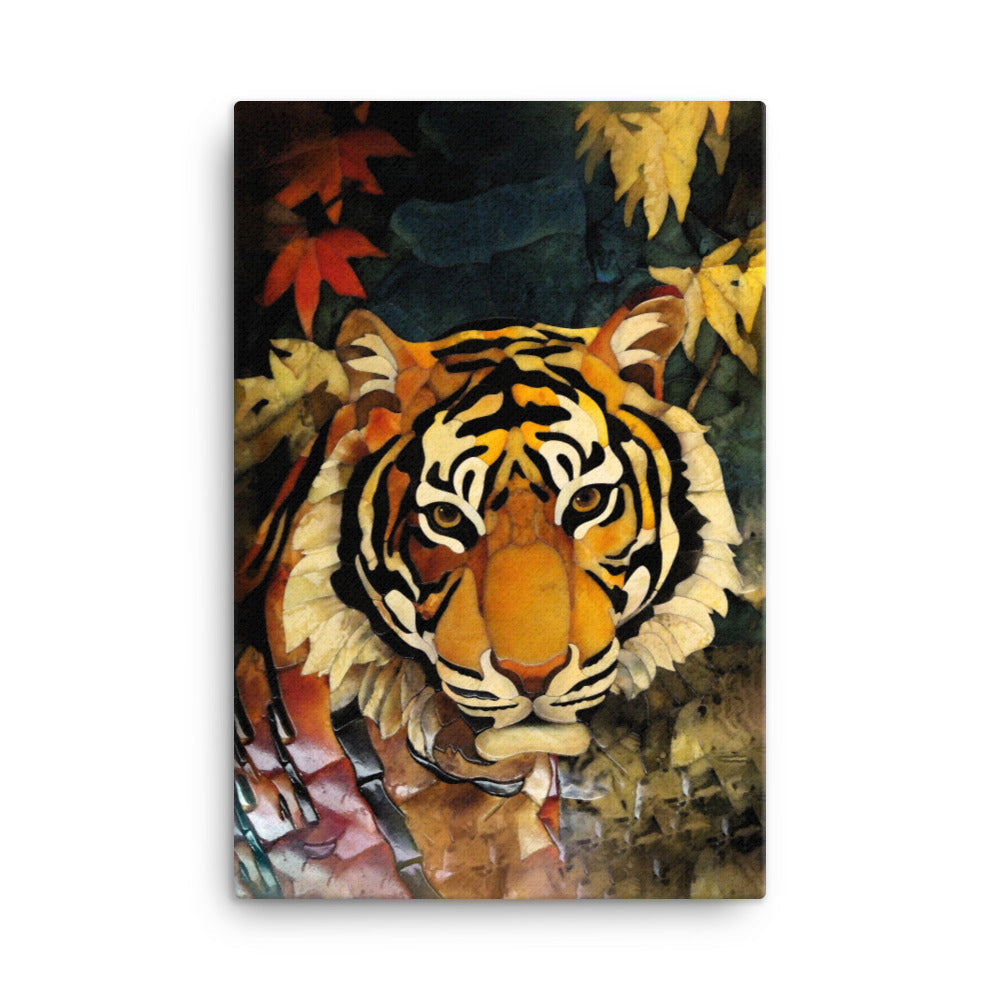 Tiger in Autumn - Leinwand 61x91 cm artlia