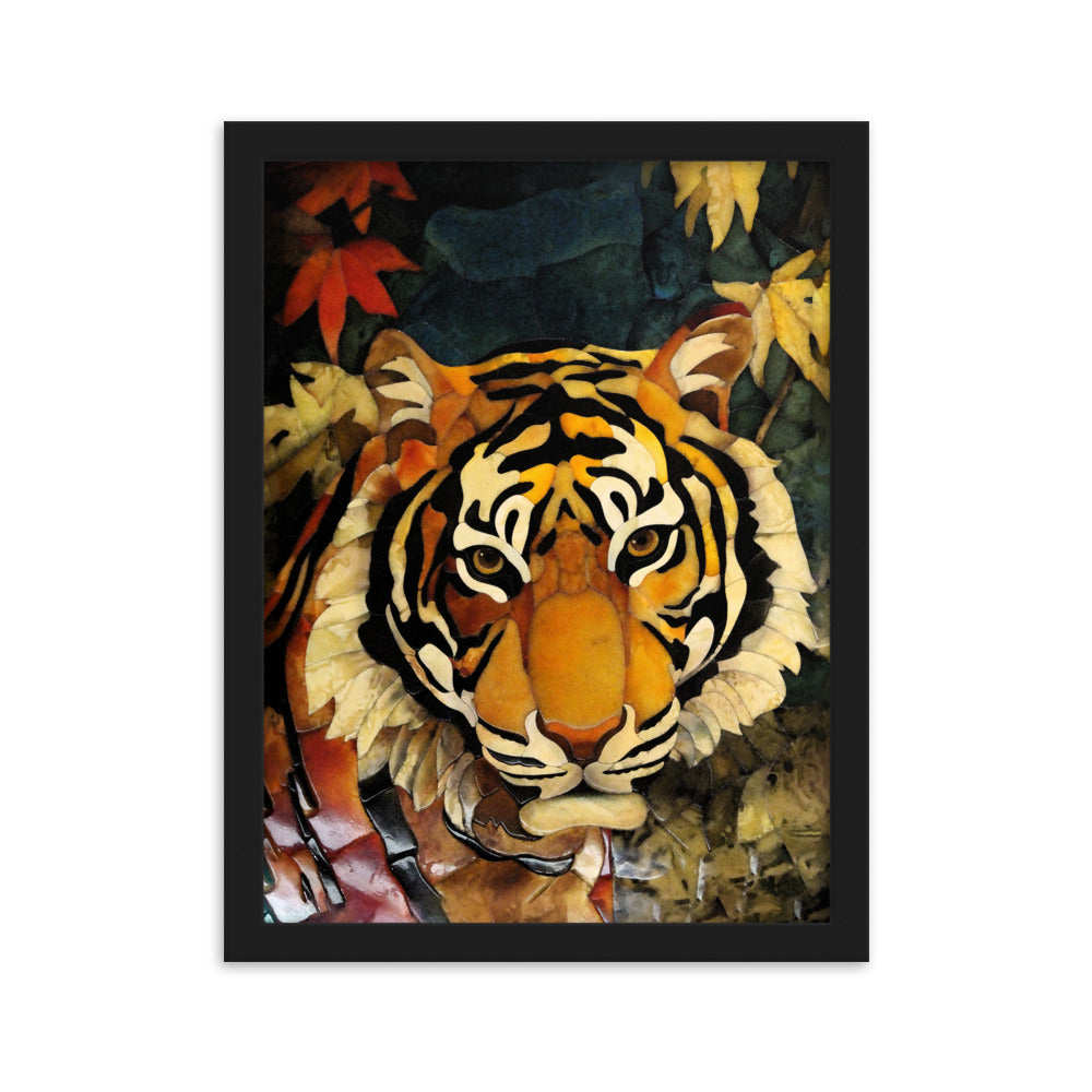 Tiger in Autumn - Poster im Rahmen Schwarz / 30×40 cm artlia
