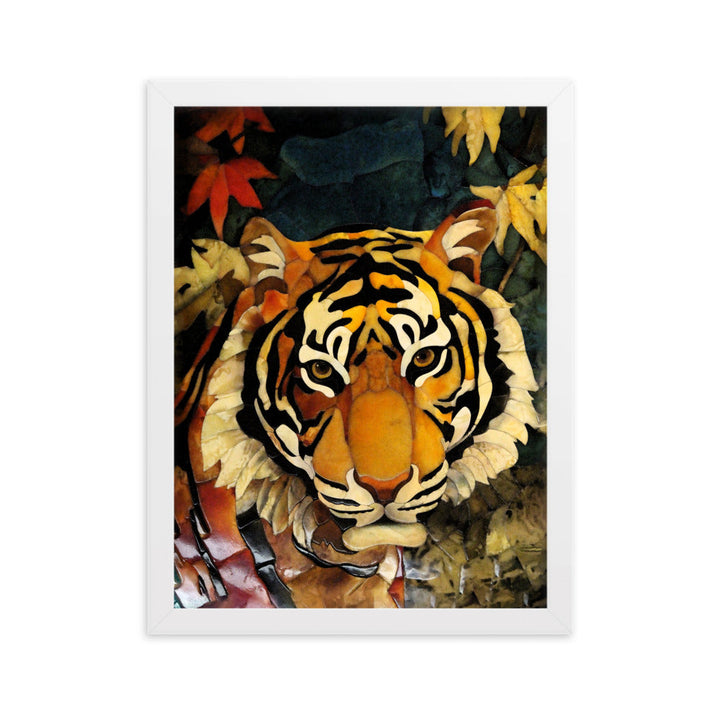 Tiger in Autumn - Poster im Rahmen Weiß / 30×40 cm artlia
