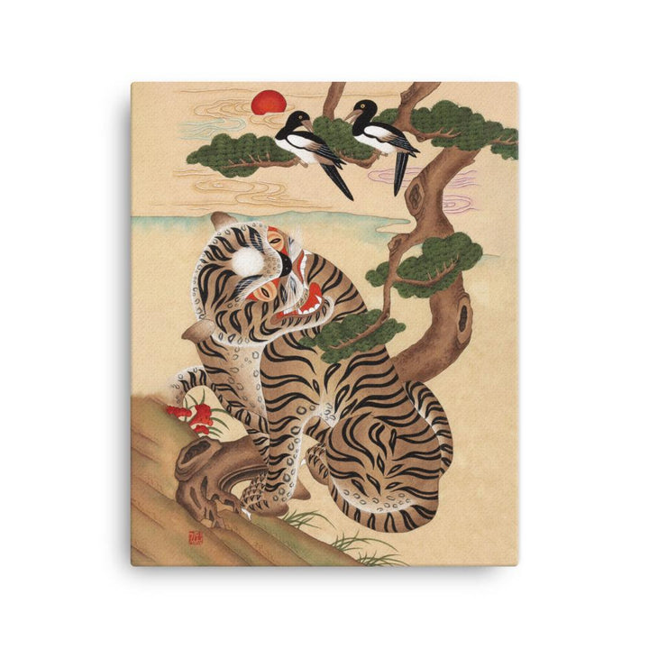 Tiger und Elster - Leinwand 41x51 cm artlia