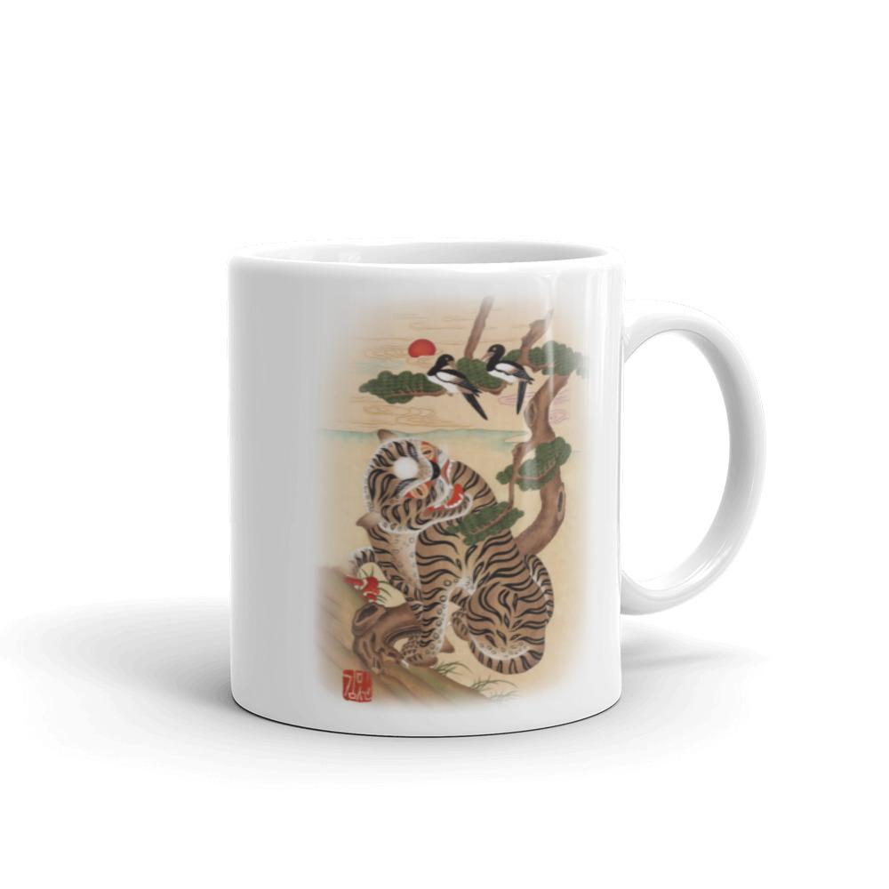 Tasse - Tiger und Elster gesamtes Gemälde beidseitig / 0,33 L artlia
