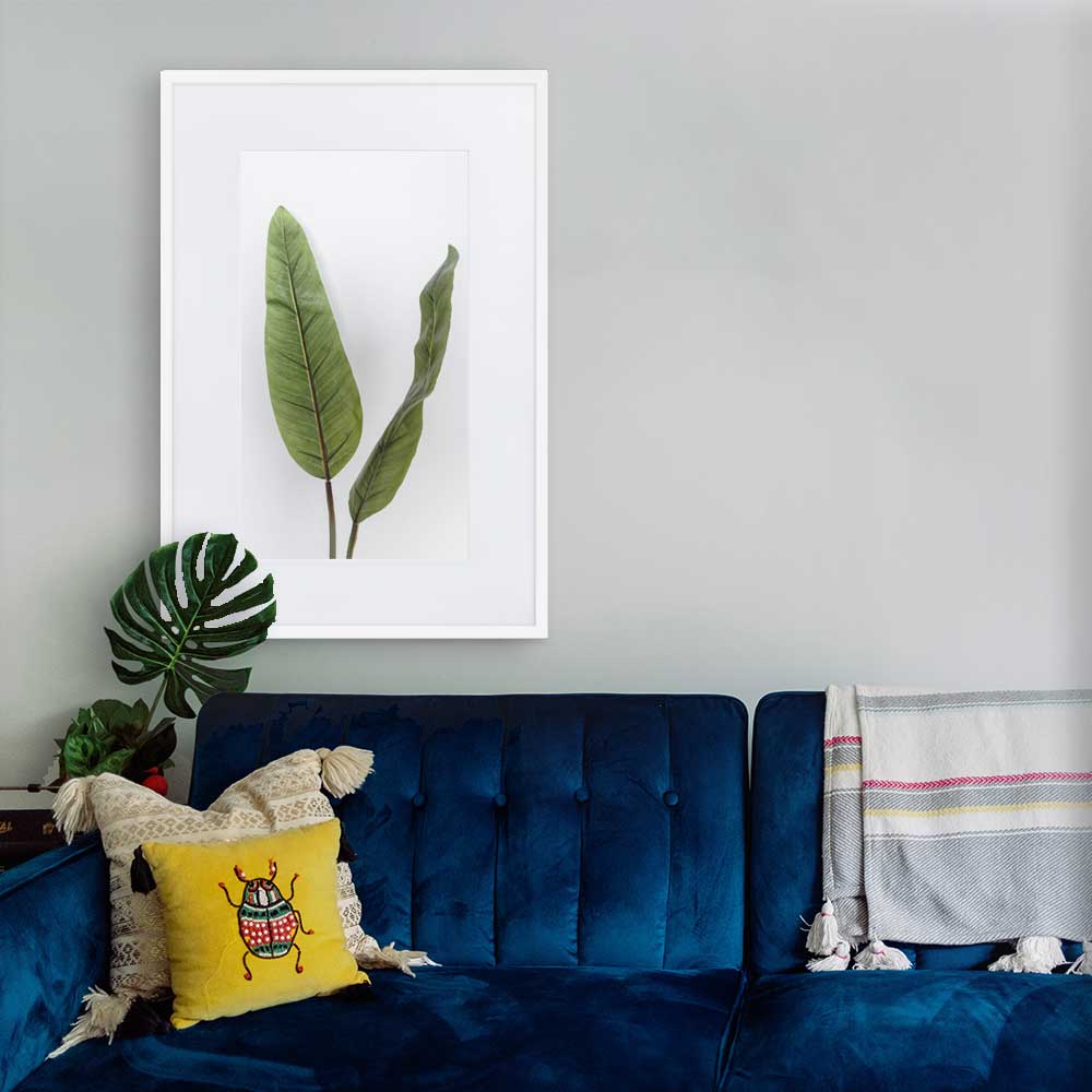 Tropical Leaves - Poster im Rahmen mit Passepartout artlia