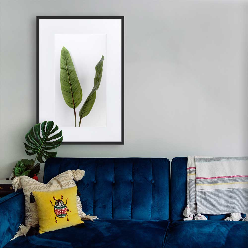 Tropical Leaves - Poster im Rahmen mit Passepartout artlia