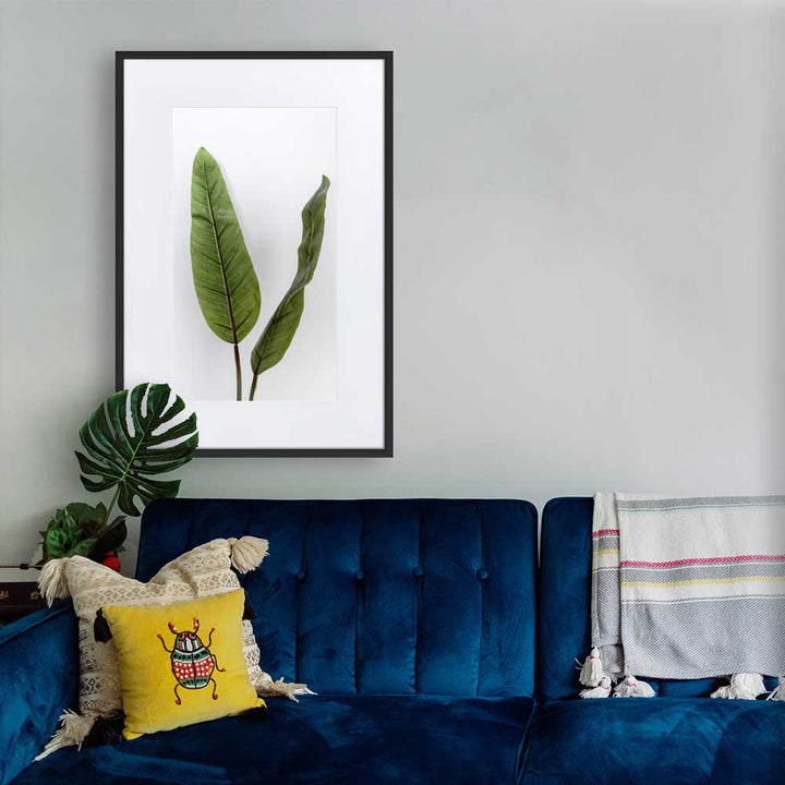 Tropical Leaves - Poster im Rahmen mit Passepartout artlia