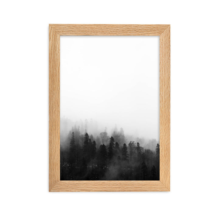 Wald im Nebel - Poster im Rahmen Oak / 21×30 cm artlia