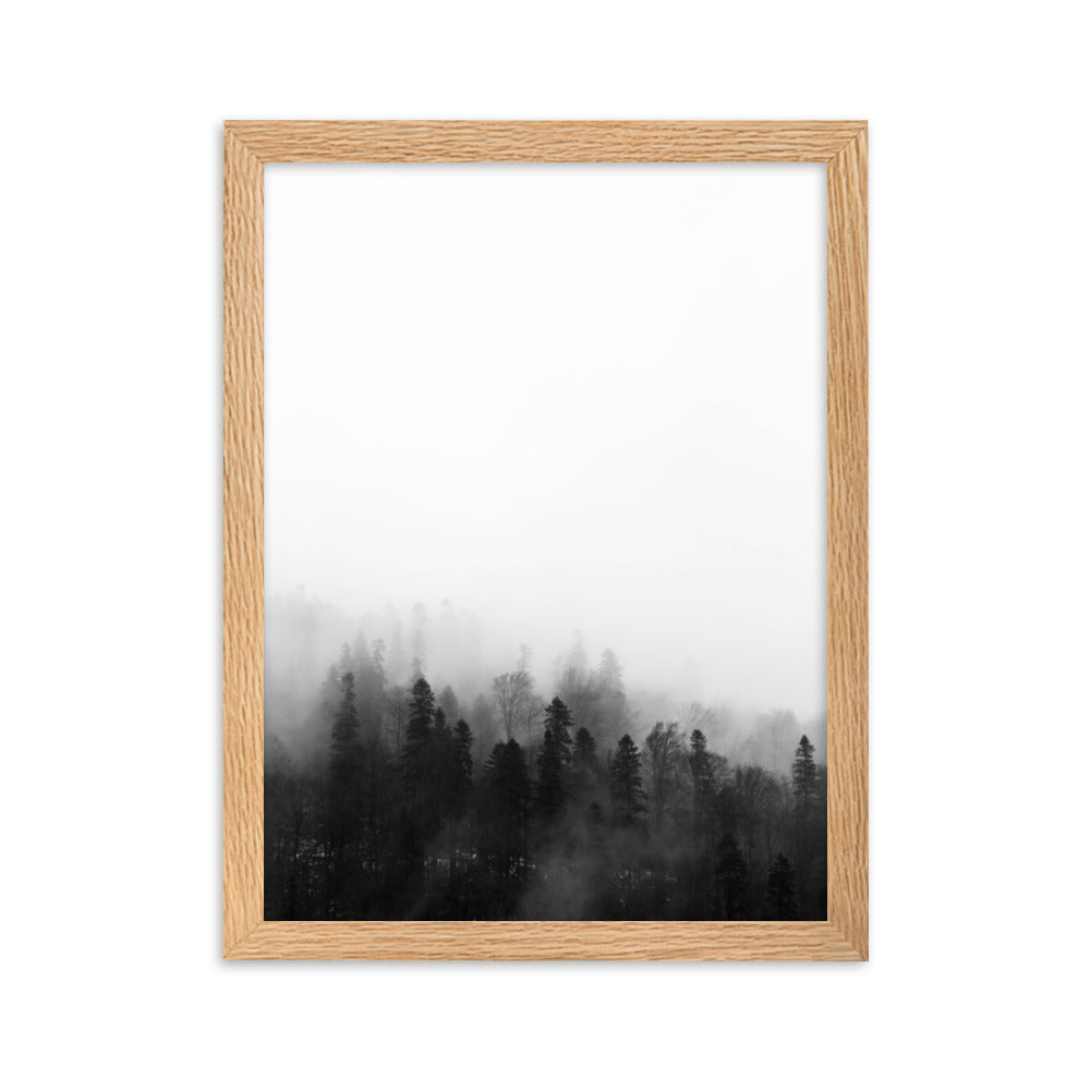 Wald im Nebel - Poster im Rahmen Oak / 30×40 cm artlia