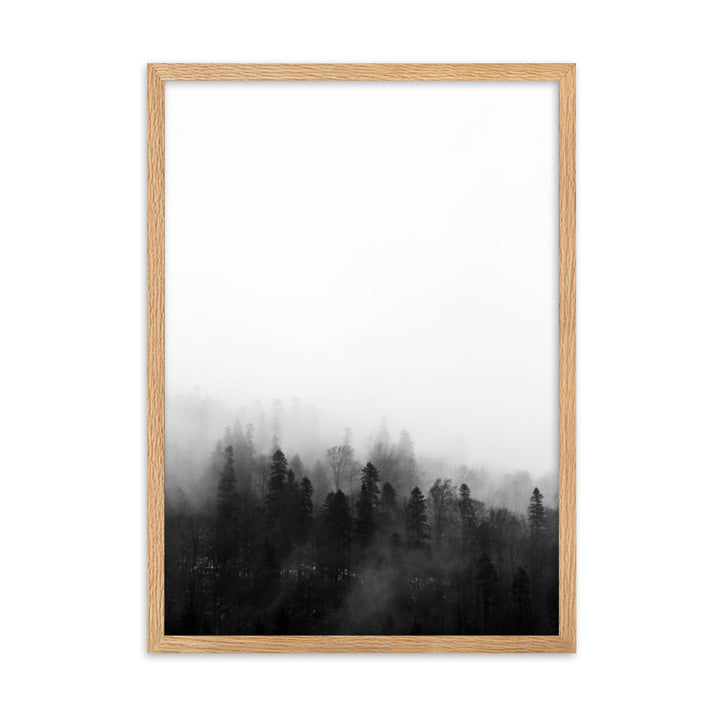 Wald im Nebel - Poster im Rahmen Oak / 50×70 cm artlia