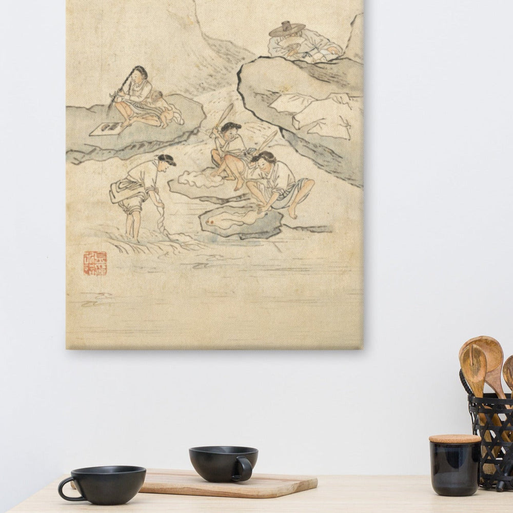 Wäscherei, Kim Hong-do - Leinwand artlia