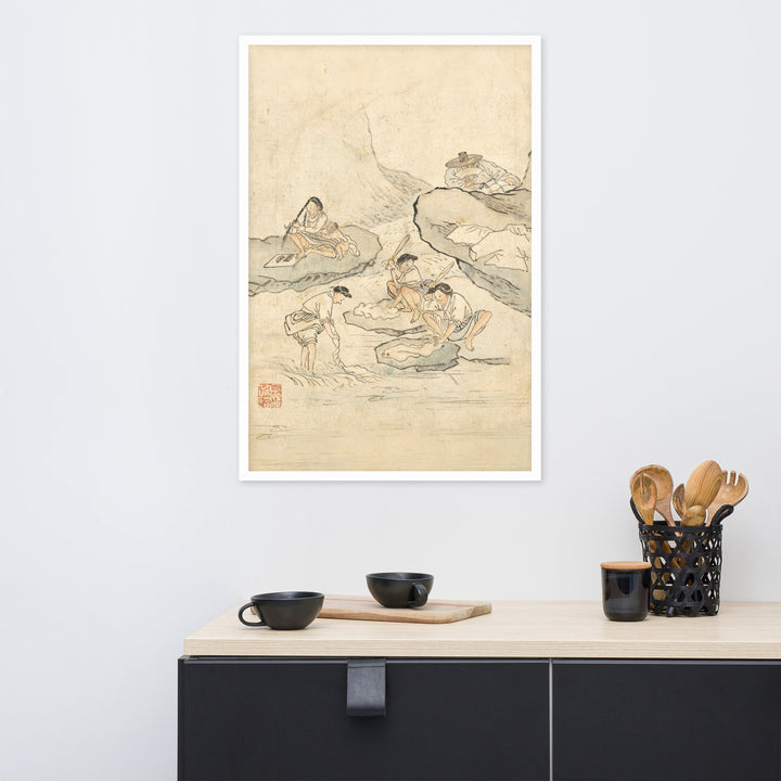 Wäscherei, Kim Hong-do - Poster im Rahmen artlia