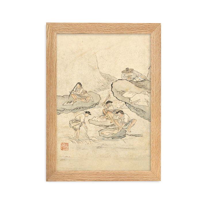 Wäscherei, Kim Hong-do - Poster im Rahmen Oak / 21×30 cm artlia