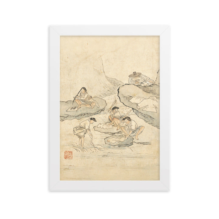 Wäscherei, Kim Hong-do - Poster im Rahmen Weiß / 21×30 cm artlia