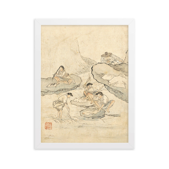 Wäscherei, Kim Hong-do - Poster im Rahmen Weiß / 30×40 cm artlia