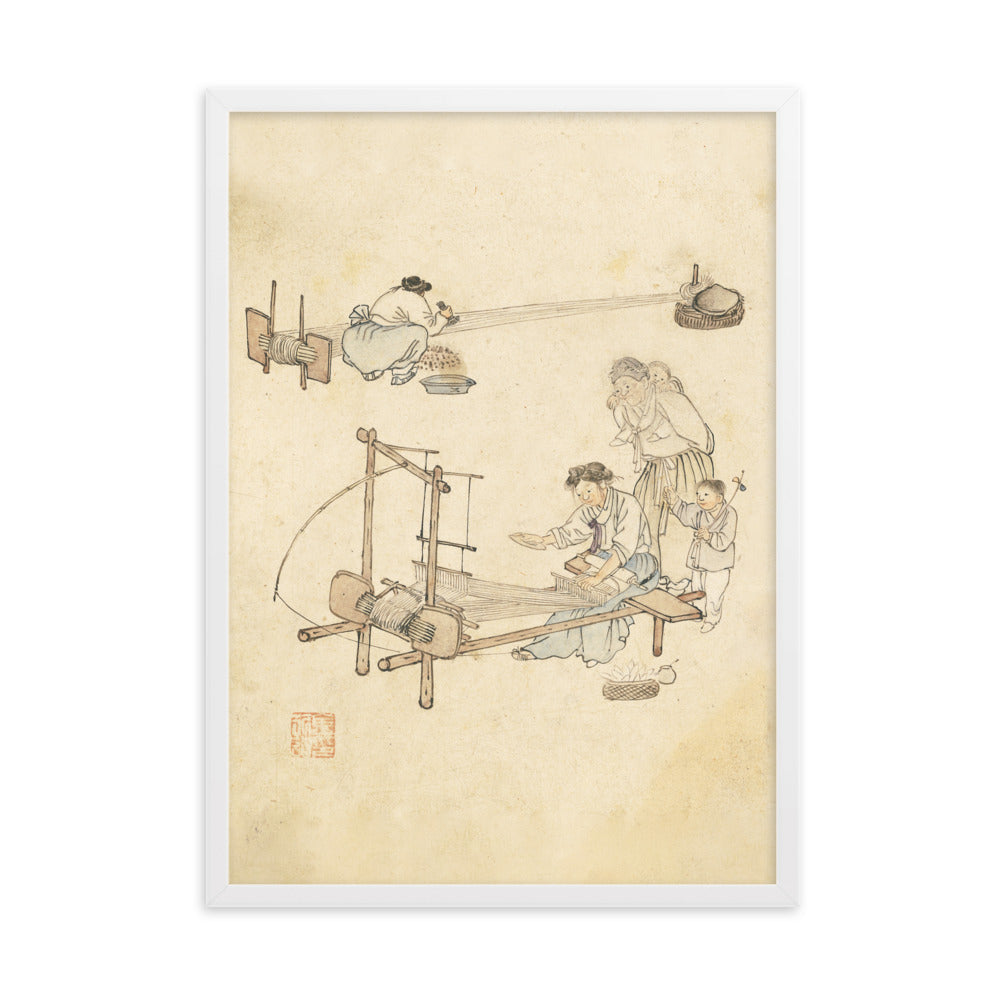 Weberei, Kim Hong-do - Poster im Rahmen Weiß / 50×70 cm artlia