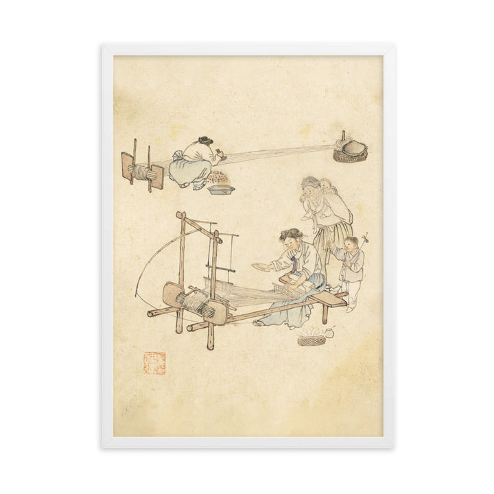 Weberei, Kim Hong-do - Poster im Rahmen Weiß / 50×70 cm artlia