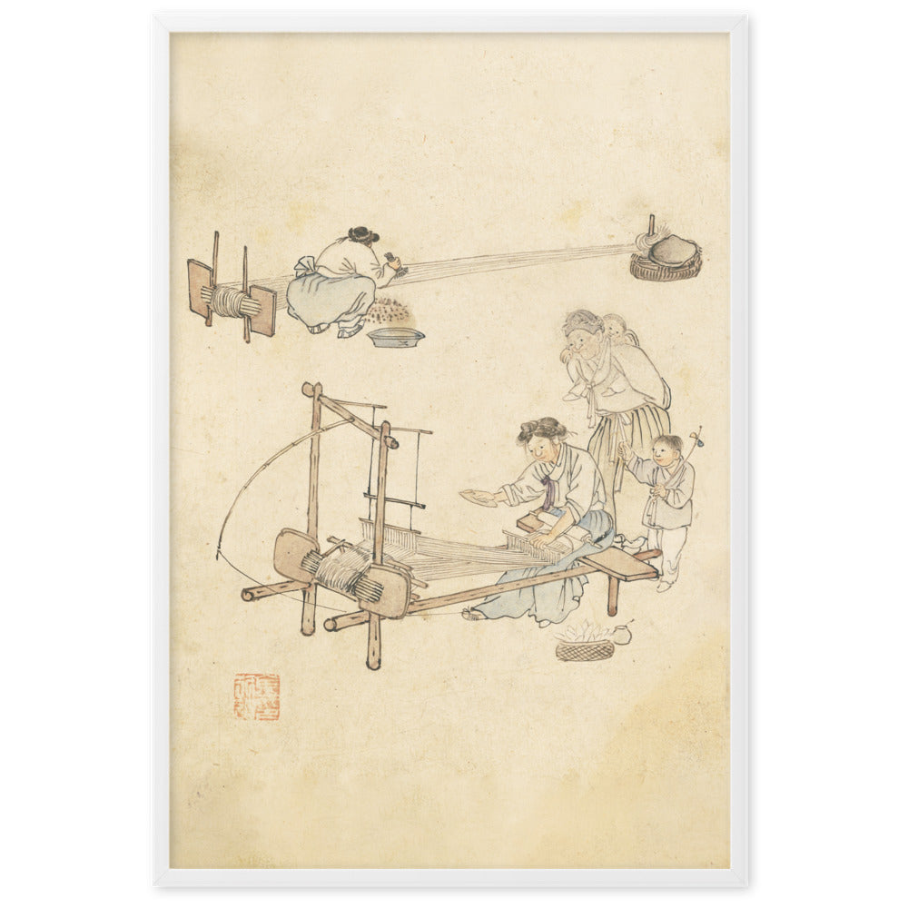 Weberei, Kim Hong-do - Poster im Rahmen Weiß / 61×91 cm artlia